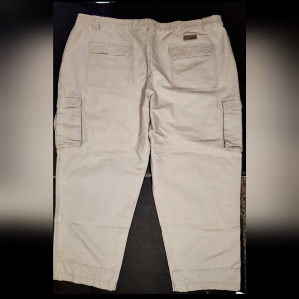 Cabela's(48Wx30L)  Cargo Pants, Men Strght Leg, Light Beige, Cotton Pckts, ZipUp